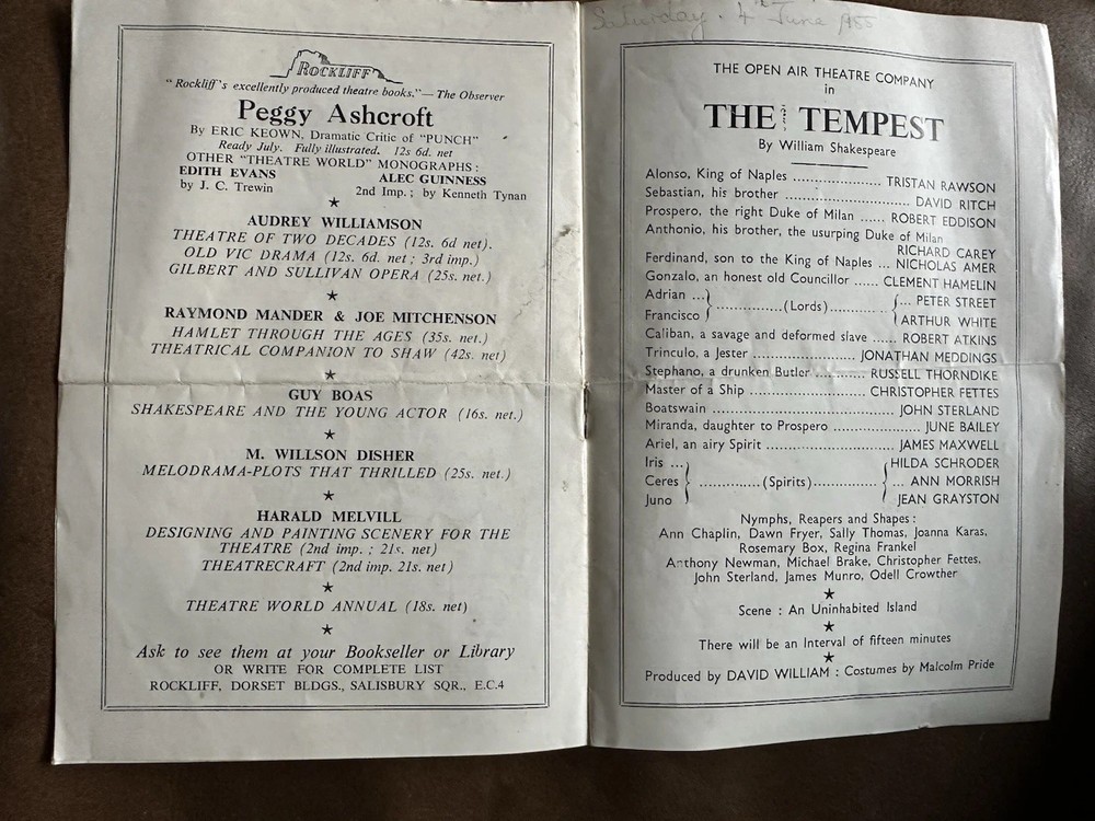 The Tempest Program RSC Shakespeare Play Eric Rasmussen