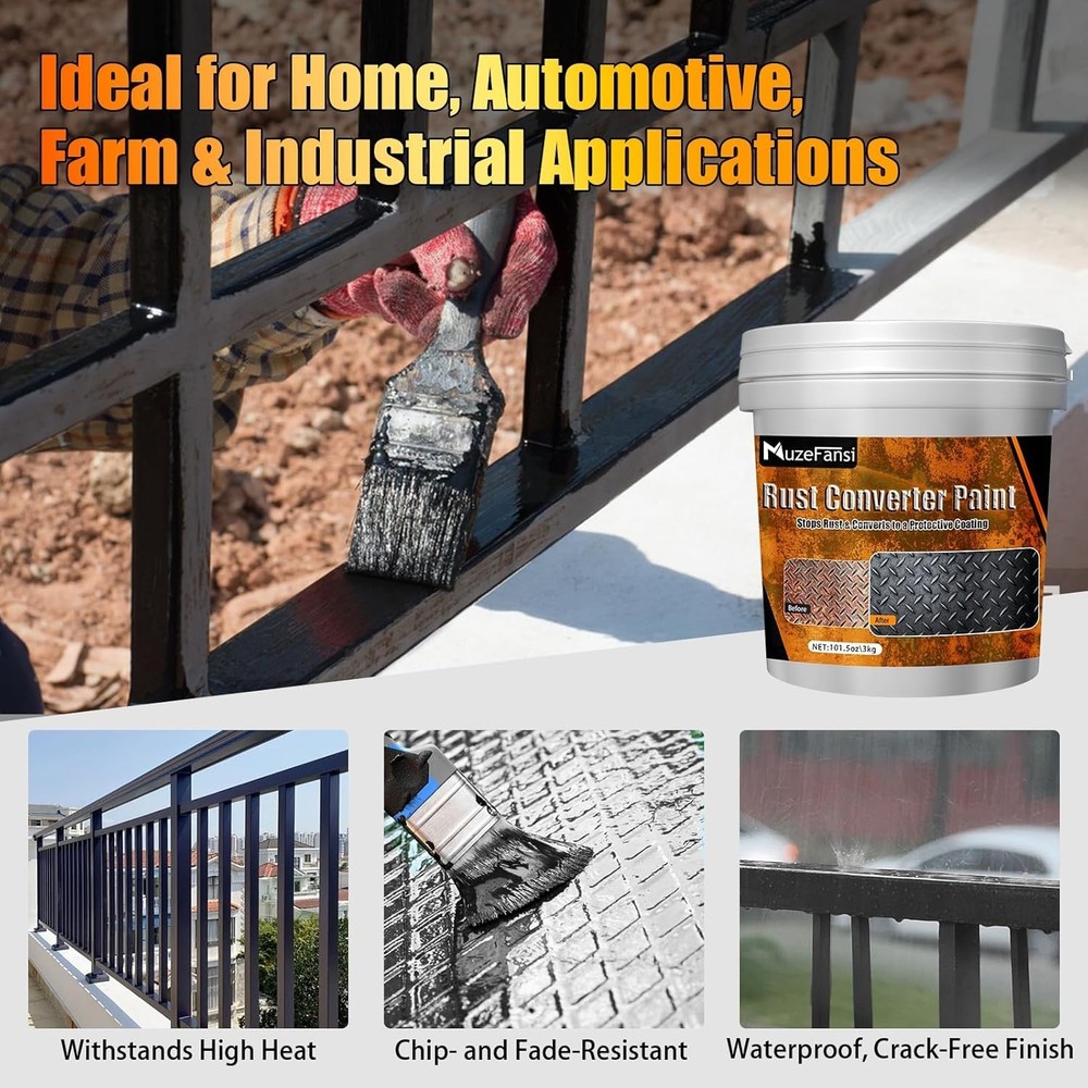 Rust Converter & Metal Primer - Black Anti Rust Coating