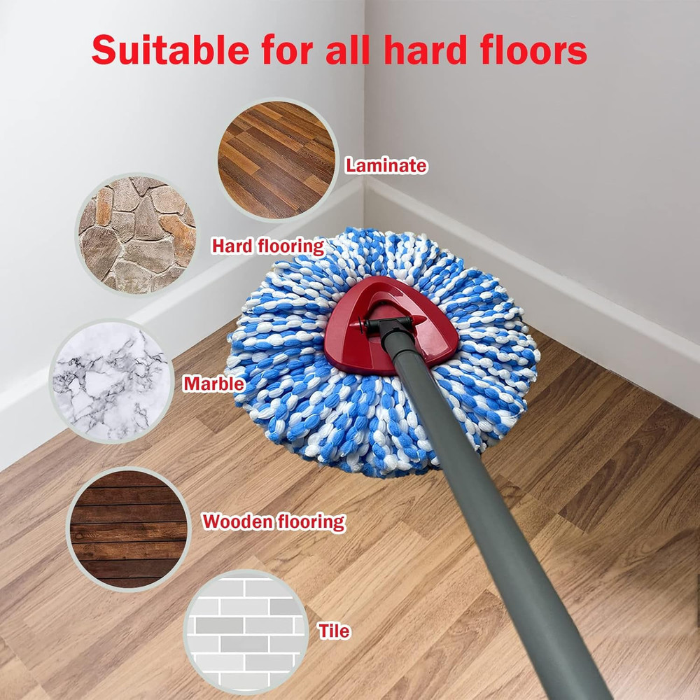 4 Pack Mop Replace Heads Compatible for Oceda, Spin Mop Refill Head Replacement