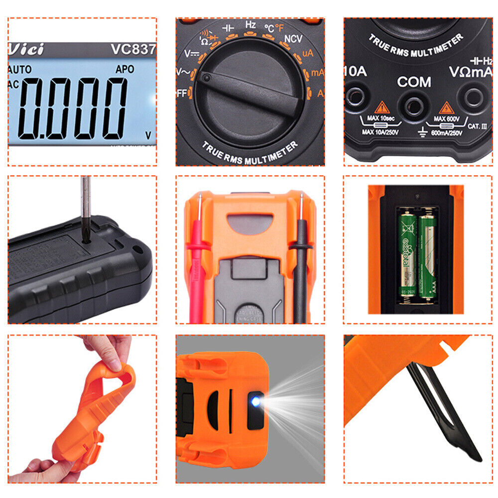 VC837 LCD Digital Auto Voltmeter Ammeter Ohmmeter Multimeter Volt AC/DC Tester