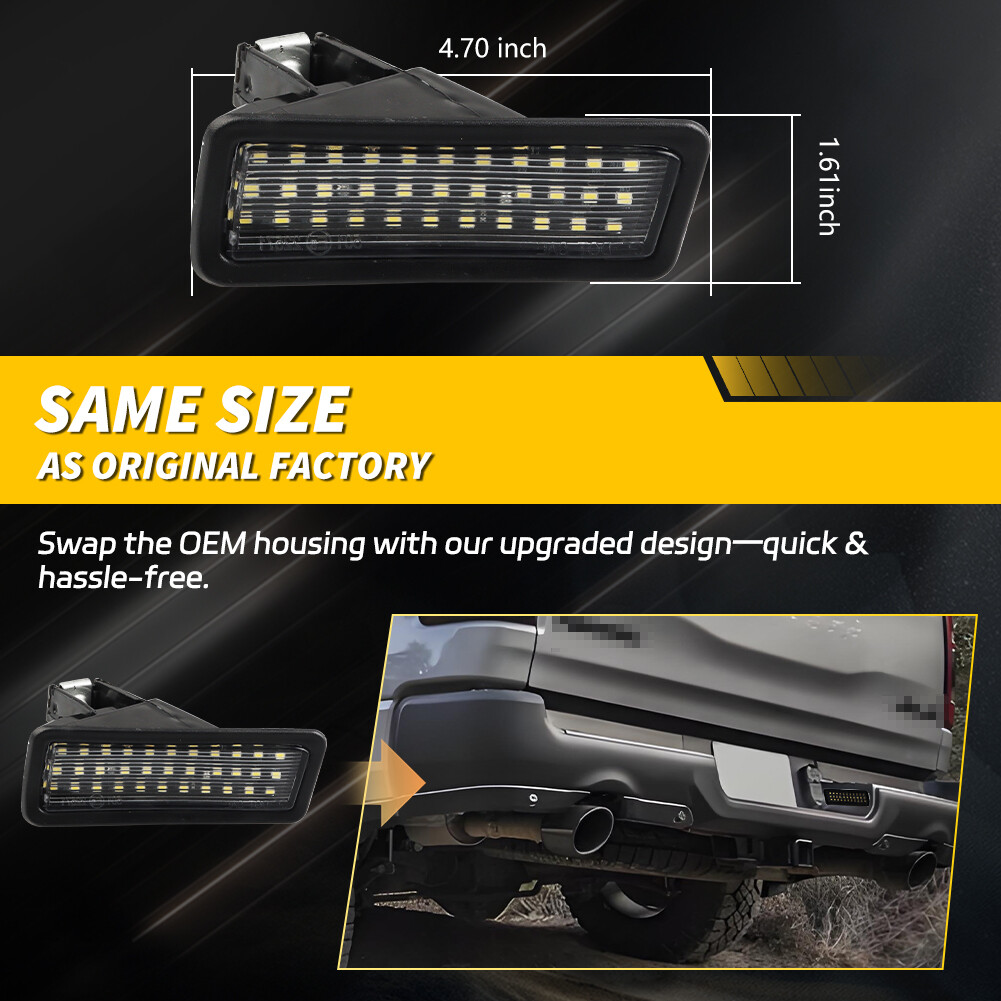 OE-Fit White 18-SMD Full LED License Plate Lights Kit For 19+ RAM 1500, 20+ 2500