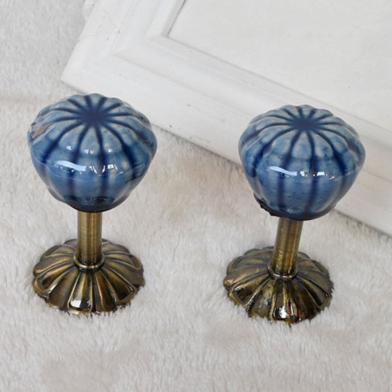 2Pcs Retro Ceramic Curtain Holdbacks Drapery Tieback Hooks for Home Decor Multi