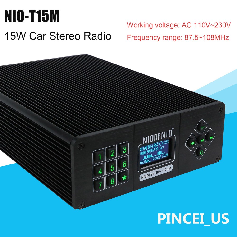 NIO-T15M Car Stereo Radio Music Player FM Transmitter Support TF USB Microphone