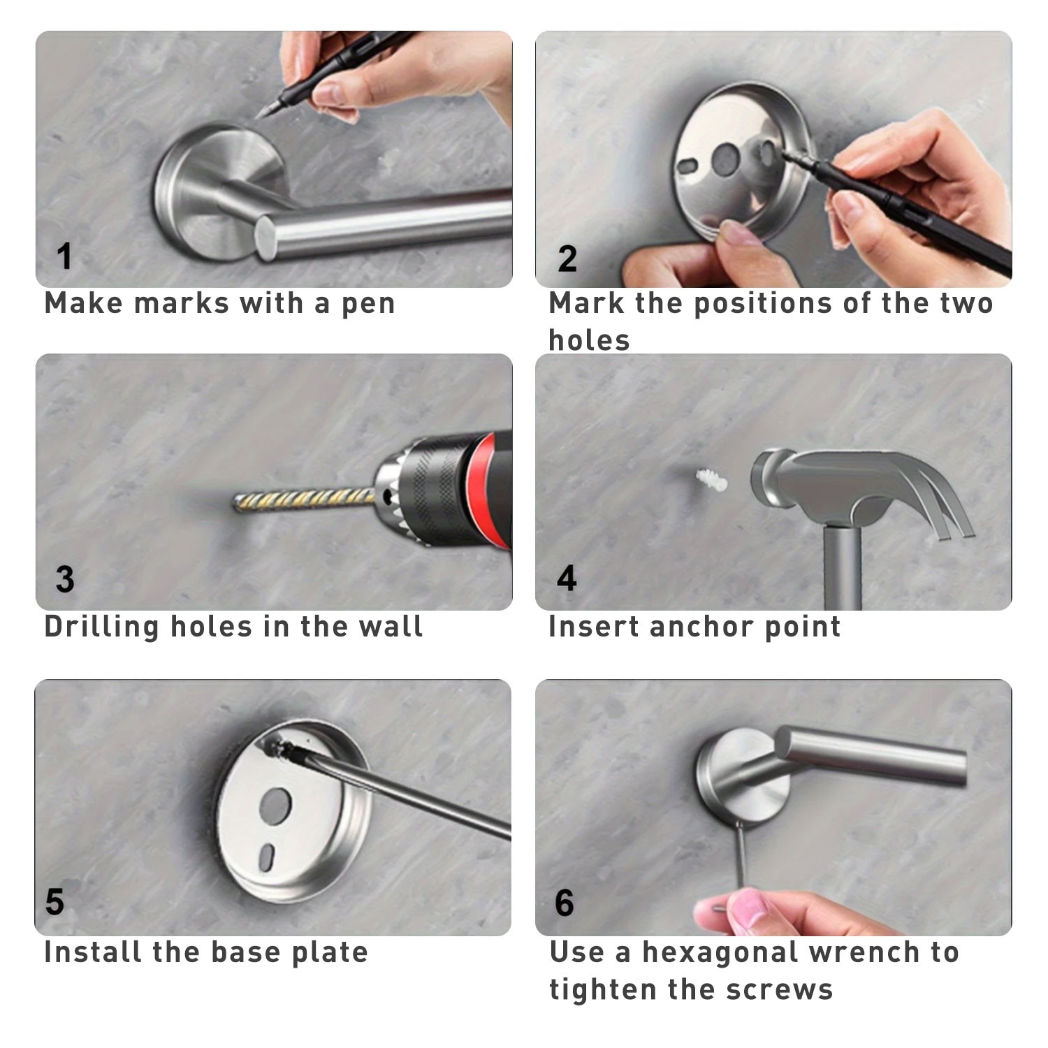 10 Piece Bathroom Hardware Accessories Set with 23.6" Towel Bar - Brushed Nickel