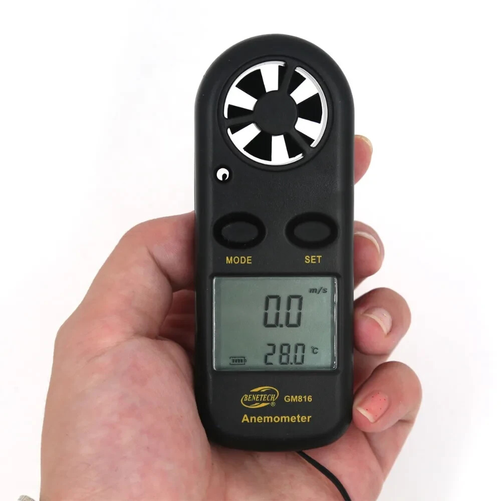 PORTABLE ANEMOMETER /THERMOMETER BACKPACKERING/MOUNTAINEERING WIND SPEED GUAGE!!