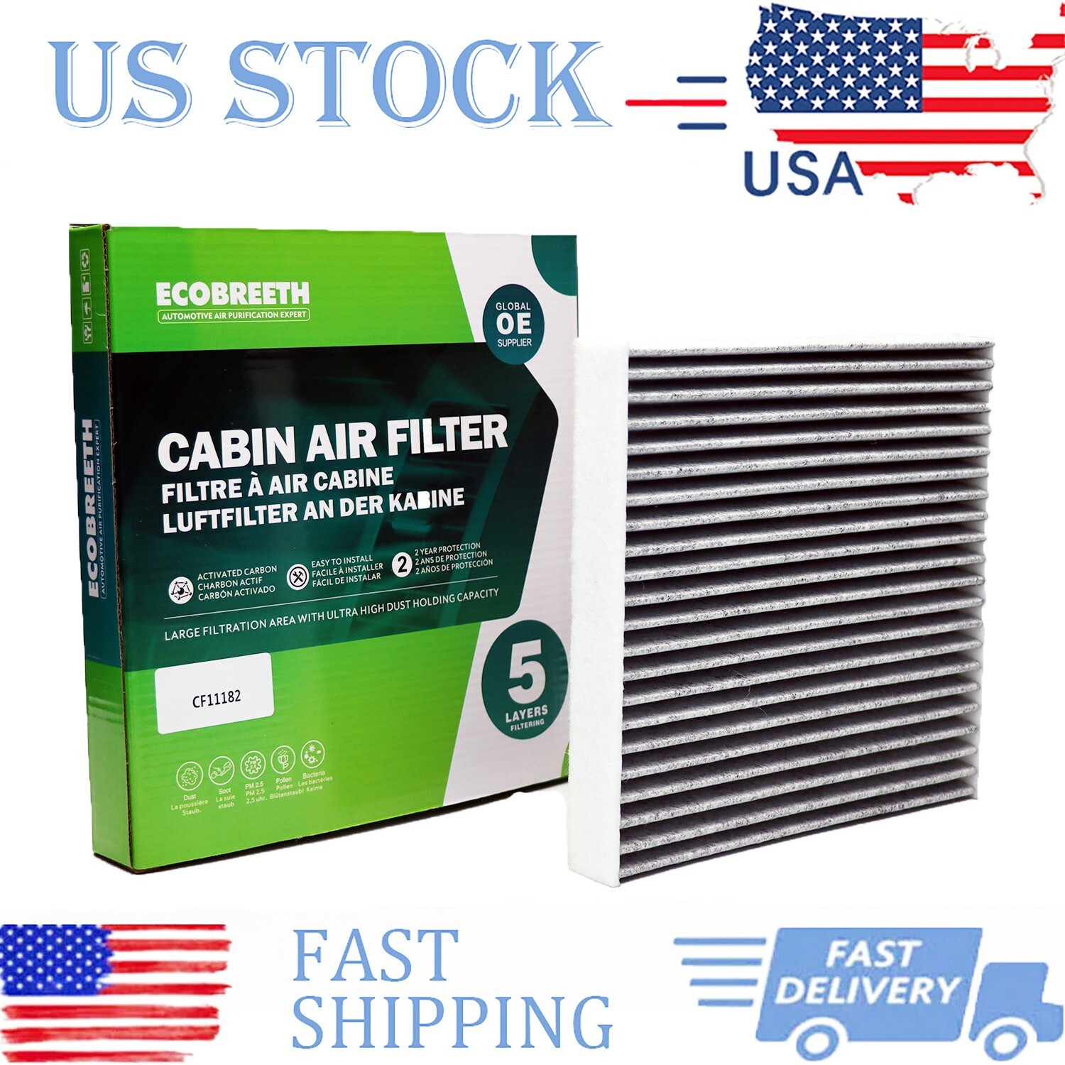 CF11182 Cabin Air Filter for Honda CRV Civic Clarity Insight Acura Integra RDX