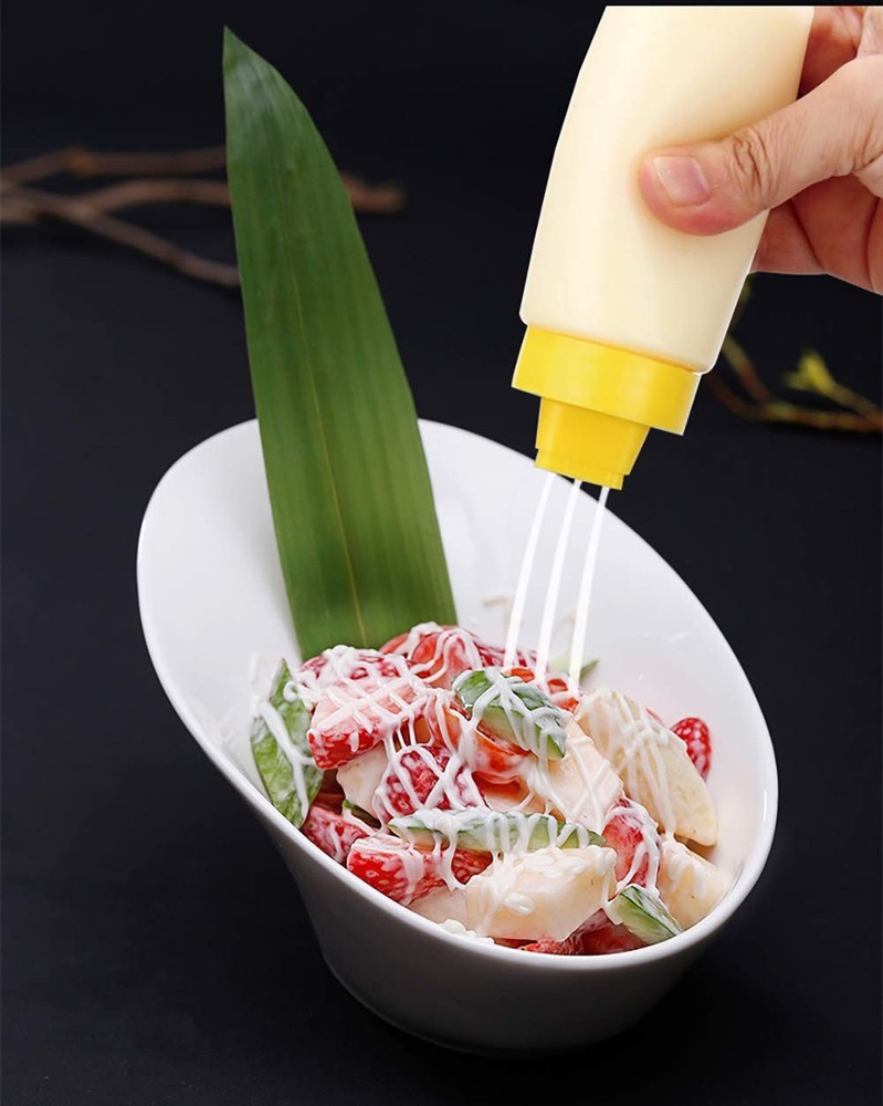 2-pack Porous Squeeze Bottles Leak Proof Refillable Condiment Container