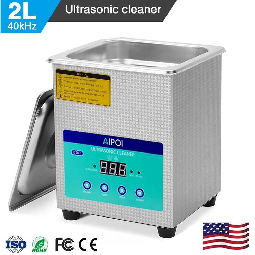Ultrasonic Cleaner w LED Display Heater Timer 2L Sonic Cleaning Machine