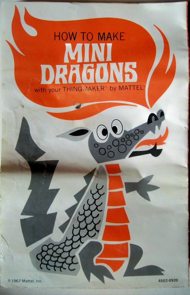 1967 "Mini Dragons" Thingmaker Set by Mattel-Mostly Complete Incl Working Heater