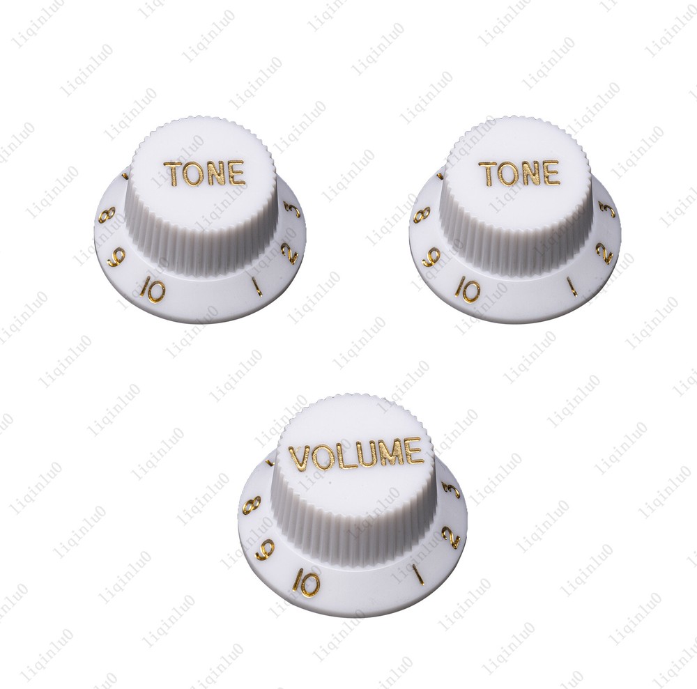 White/ Gold Numbers ST Electirc Guitar Knobs Volume Tone Knob For Stratocaster