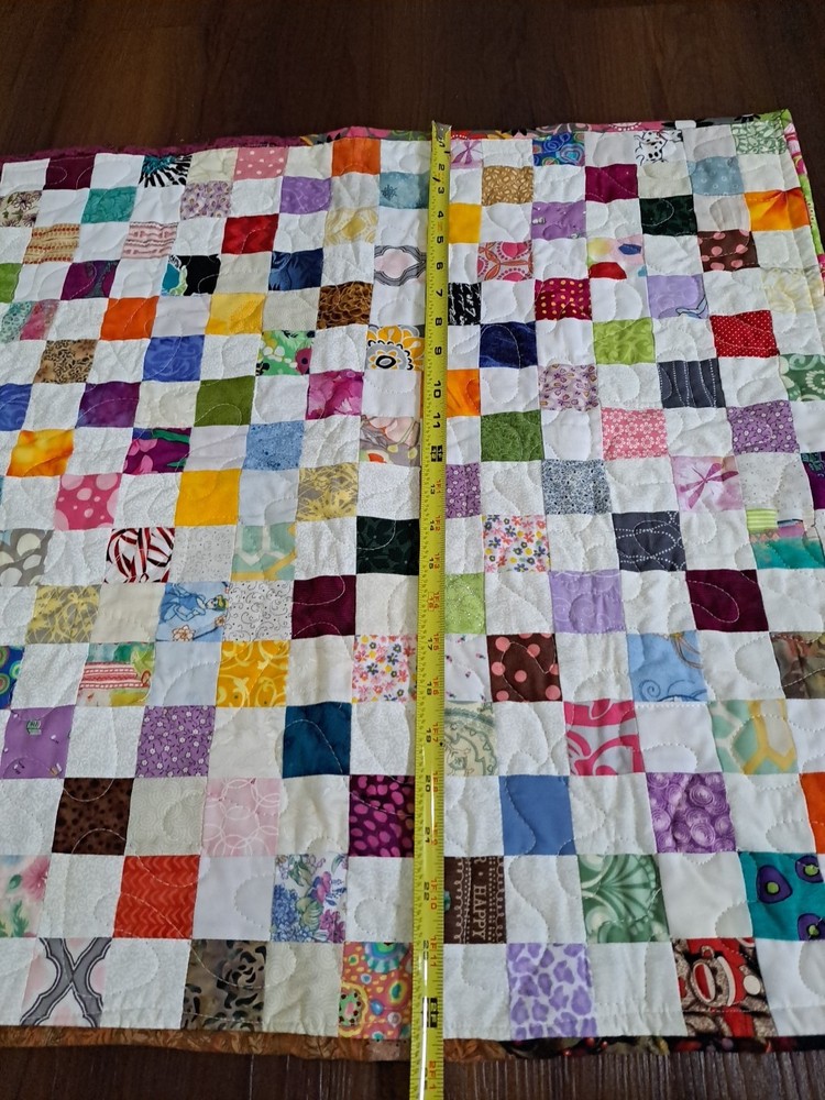 Small 24×24 Multicolor Squares Doll Quilt