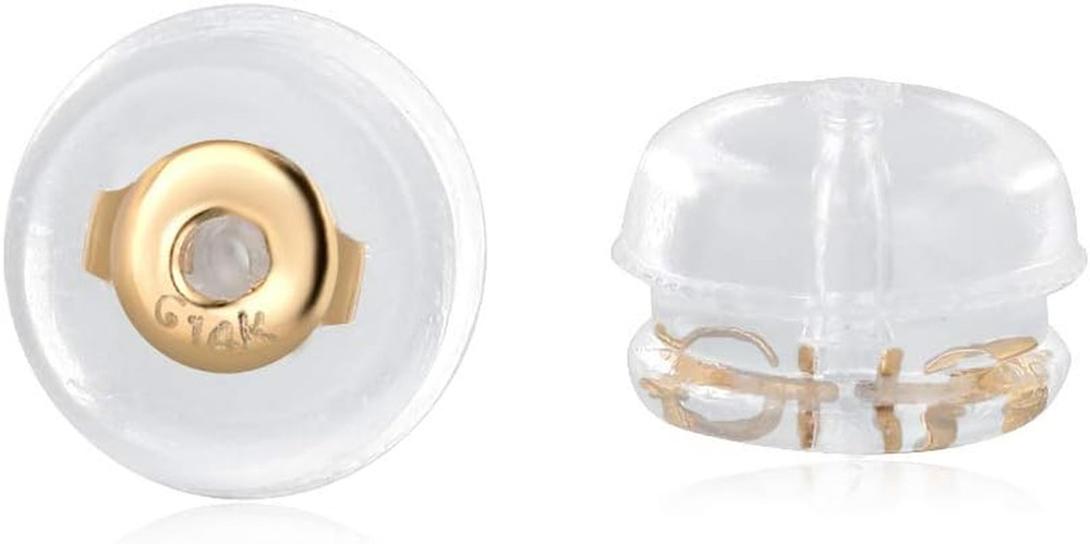 14K Gold Silicone Earring Backs Replacement | Rubber Earrings Backs for Studs