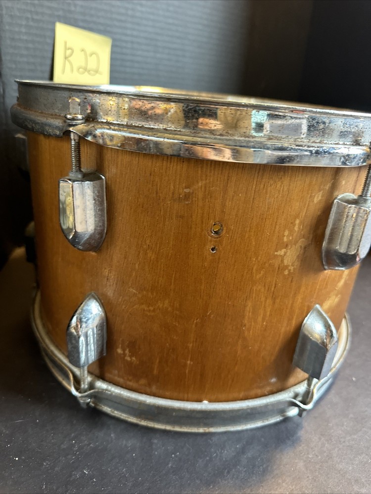 Vintage Tempro Pro Tom Drum Wood Shell Chrome Hardware #P