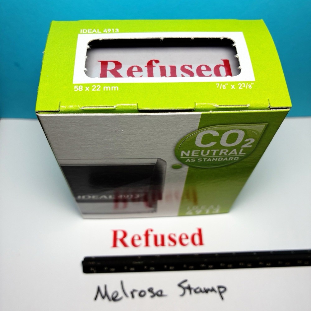 Refused Rubber Stamp Self Inking Red Ink Ideal 4913