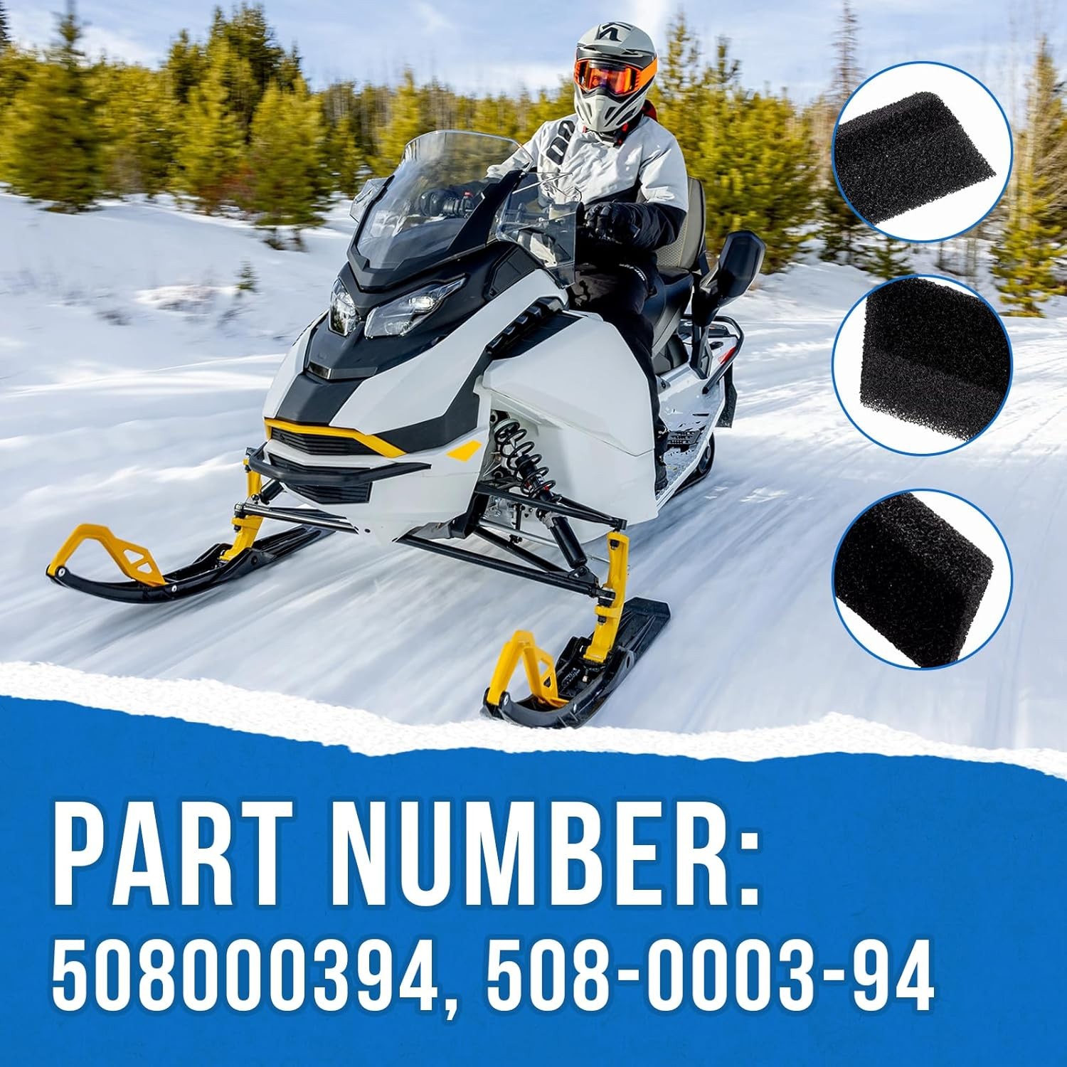 508000394 Air Filter Foam For 2004-07 Ski-Doo MXZ REV 800 600 HO SDI Renegade/X