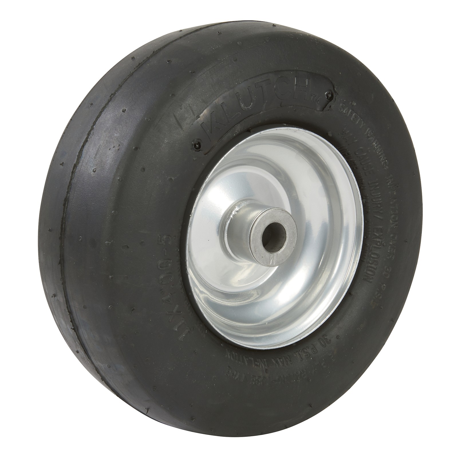 Klutch Pneumatic Universal ZTR Mower Tire Assembly, 11/4.00-5, Smooth Tread