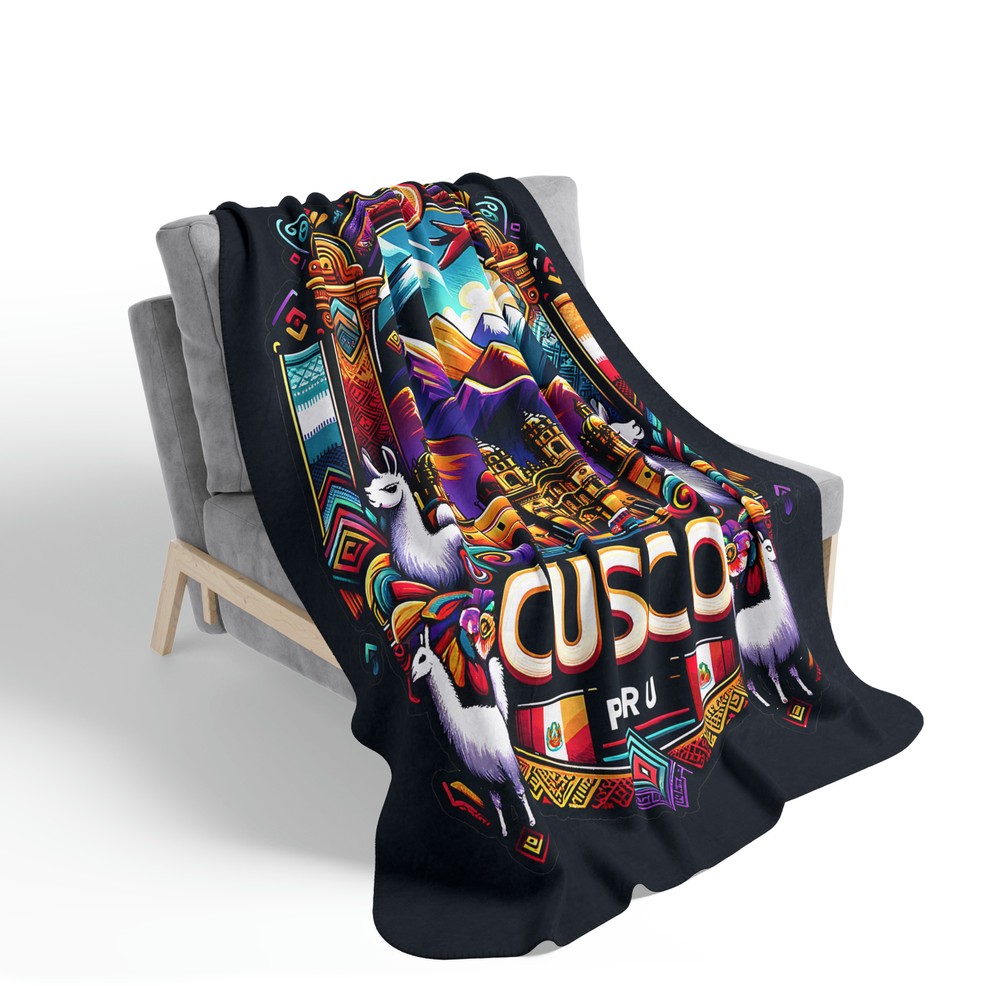 Cusco Peru Fleece Sherpa Blanket