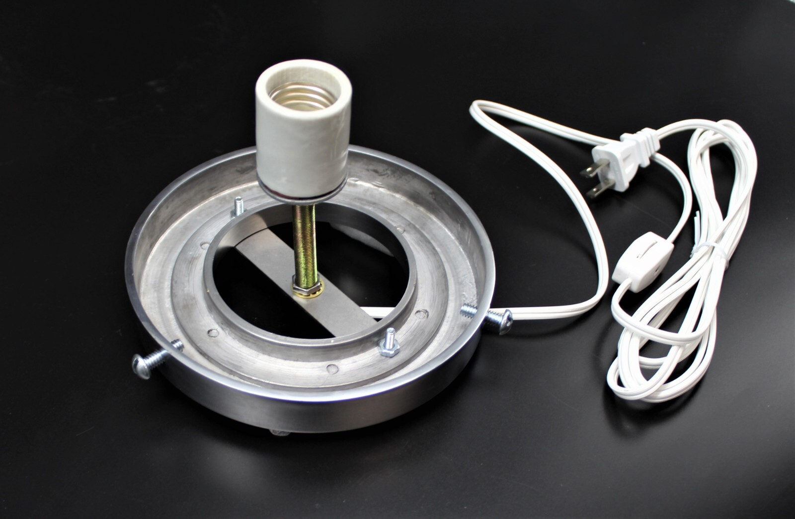 Gas Pump Globe Light Kit w 6" Polished Aluminum Globe Mount