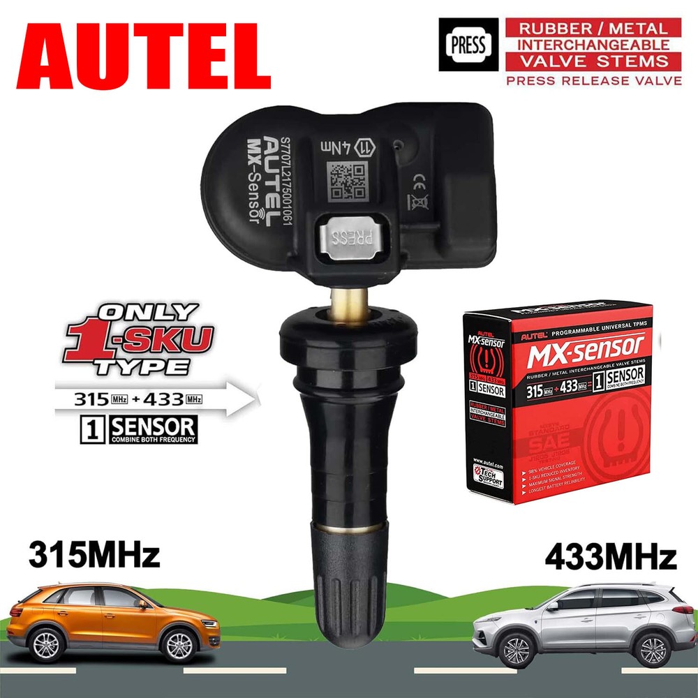 Autel Sensor TPMS MX-Sensor 315MHz 433MHz Programmable Tire Rubber Sensor Tools