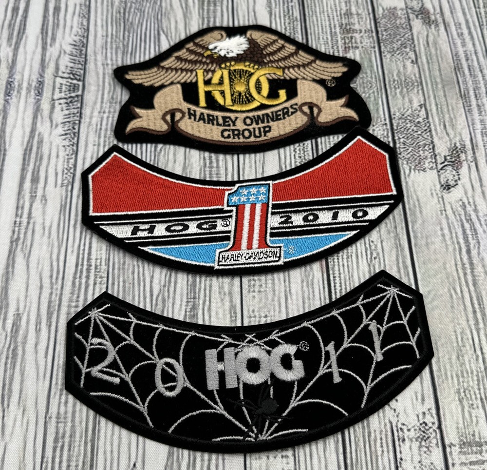 Harley Davidson Owner's Group HOG Patch 2010, 2011 And Eagle Patches.