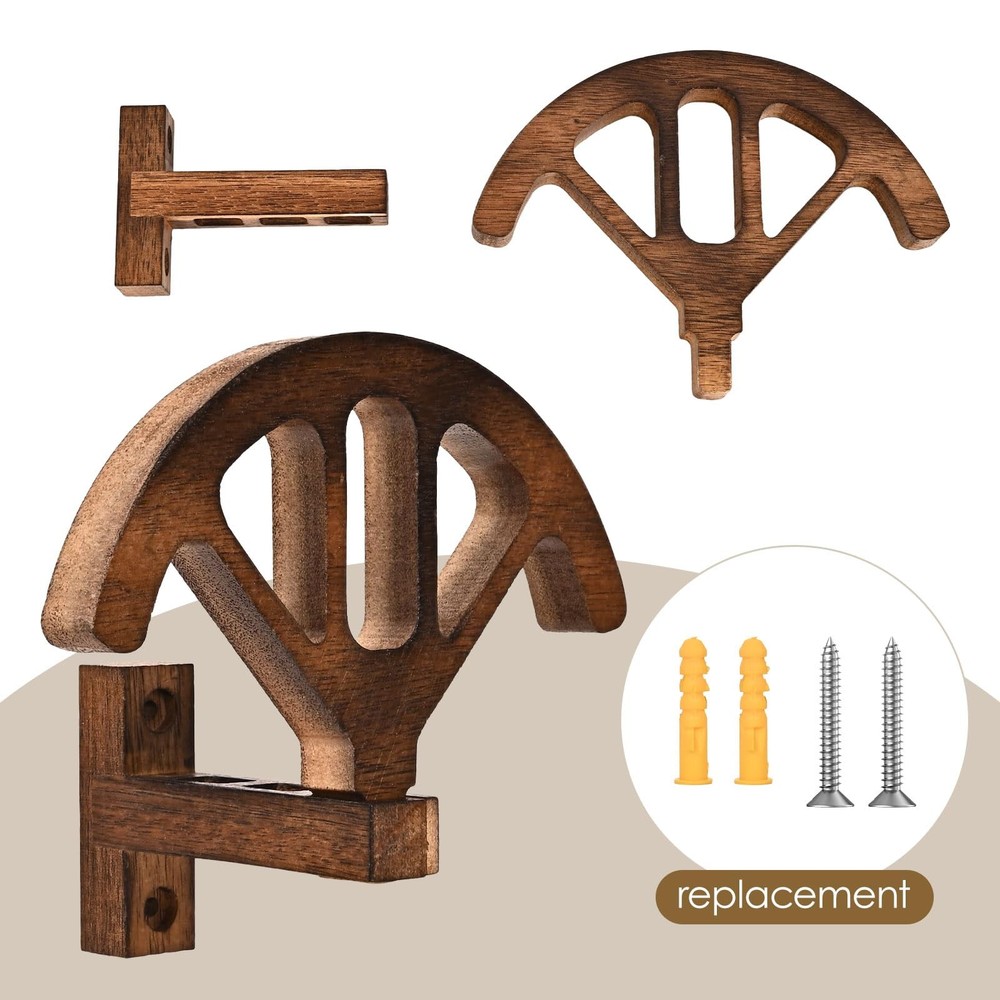 Wall Mounted Denim Hat Rack, Adjustable Shape Retention 2 Pack, brown