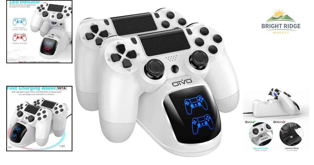 Charging Dock for Dualshock 4 Controllers with Intelligent Protection Features