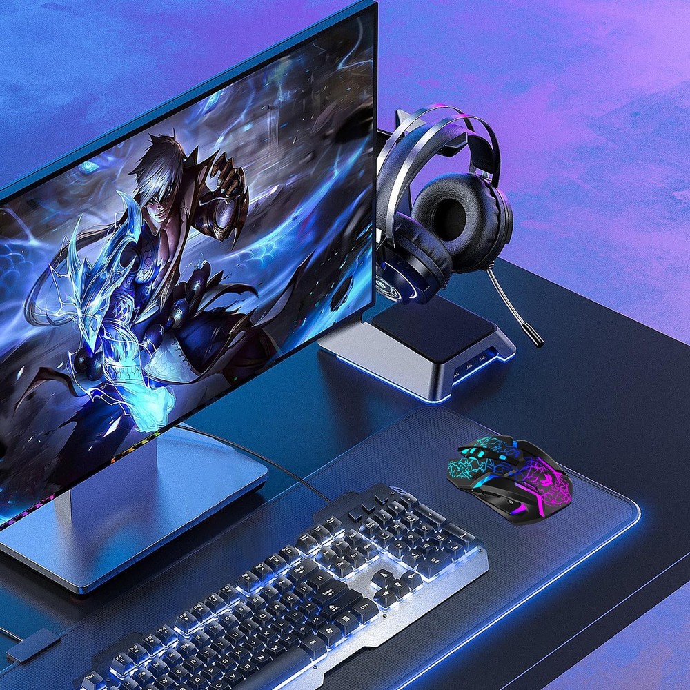 Wireless Gaming Mouse, Rechargeable Wireless Computer Mouse with TypeC Fast C...