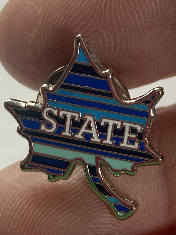 State maple leaf striped Lapel Pin Vest Collectible EUC K522