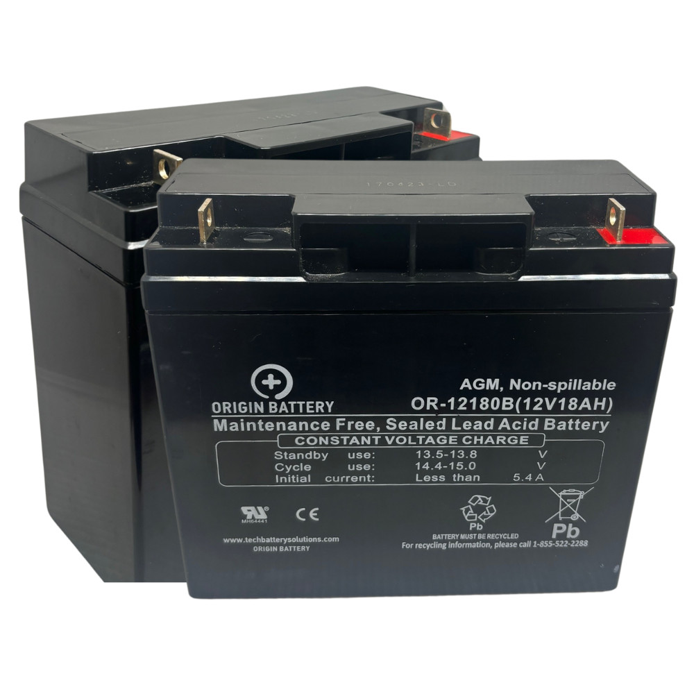EV Rider Stand-N-Ride Battery Replacement Kit - 2 Pack 12V 18AH DeepCycle