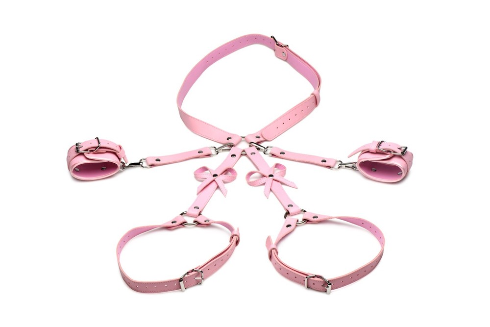 STRICT BONDAGE HARNESS WITH BOWS-PINK ...