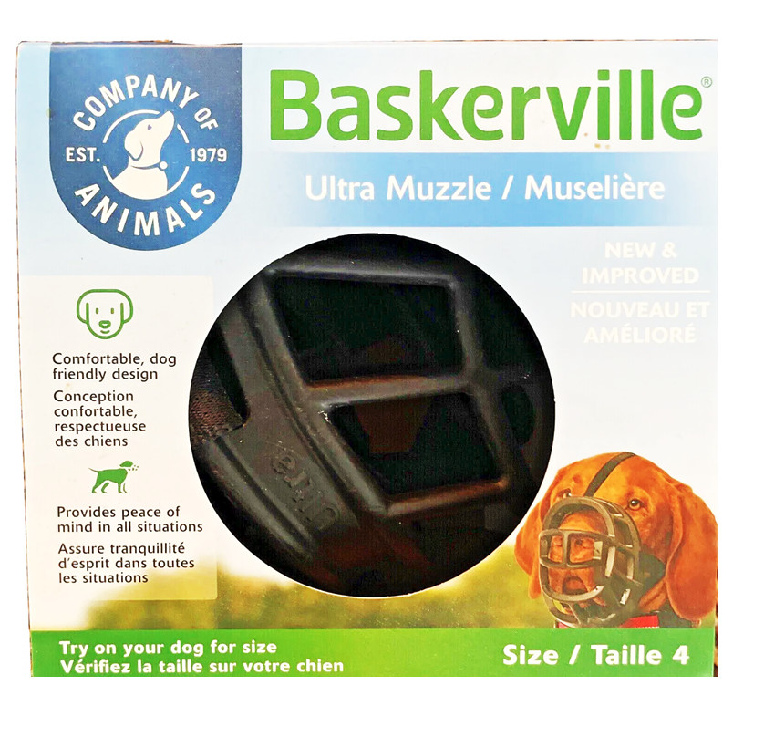 Baskerville Dog Ultra Muzzle Safe & Comfortable Soft Plastic Black Size 4
