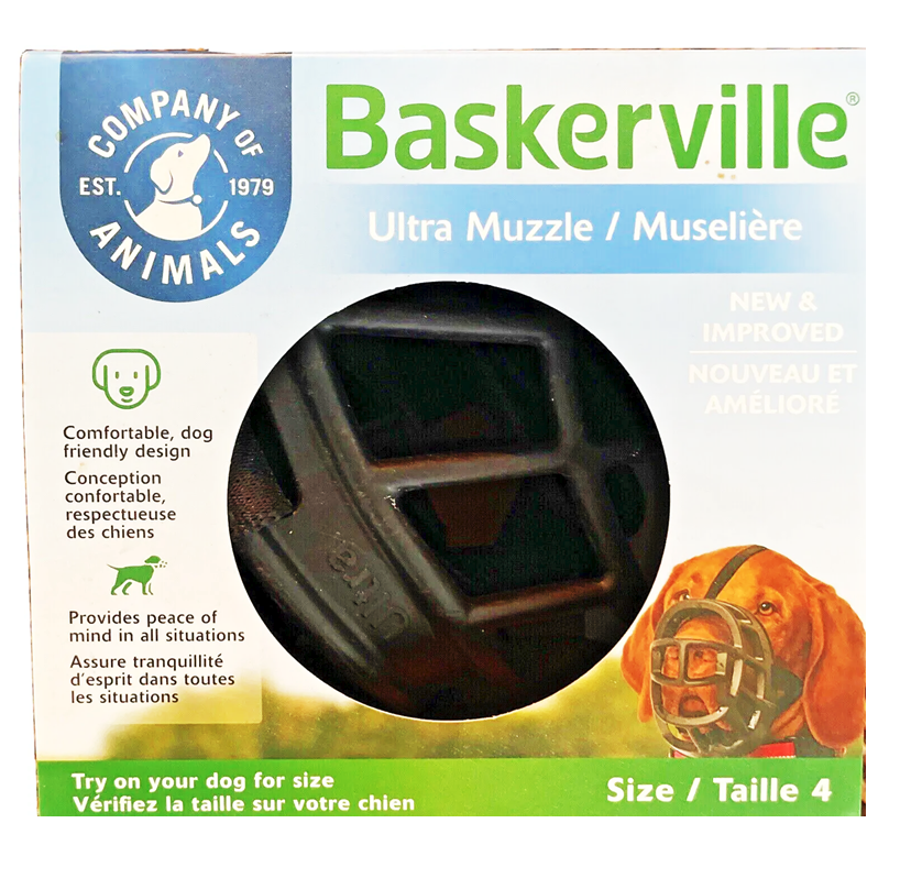 Baskerville Dog Ultra Muzzle Safe & Comfortable Soft Plastic Black Size 4