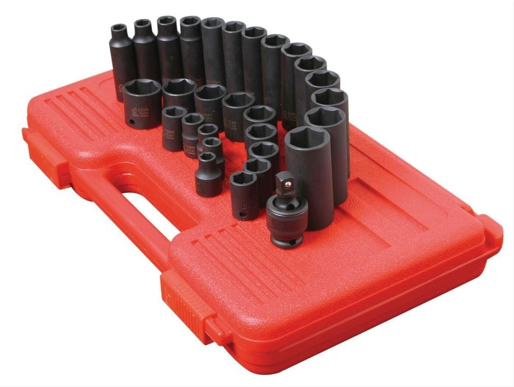 SUNEX 3329 3/8" Dr. 29 Pc. Metric Master Impact Socket Set NEW
