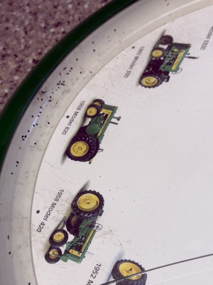 John Deere Tractor Clock Green And White