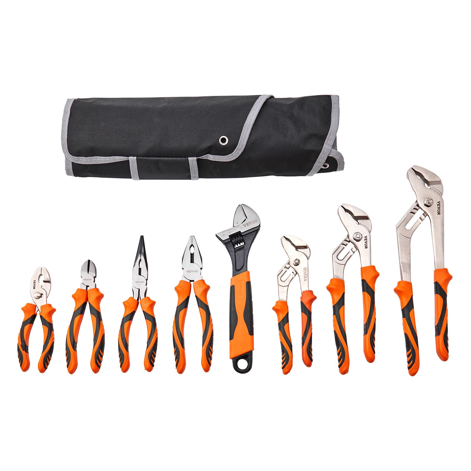 VEVOR Pliers Set Groove Joint Pliers 8-Piece High Carbon Steel 12"/10"/8"/6"