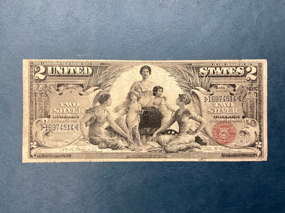 Fr 248 - 1896 $2 Two Dollars Educational Silver Certificate Bruce / Roberts
