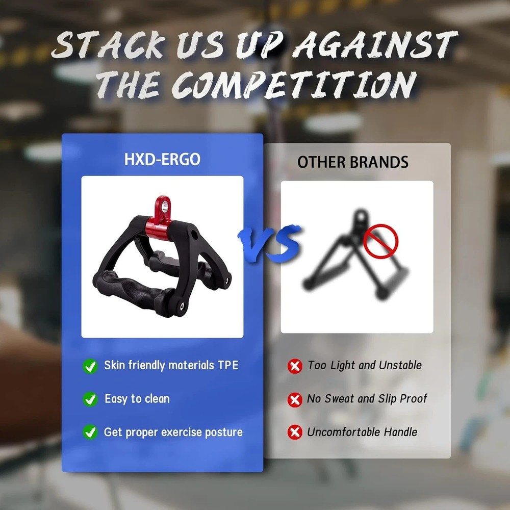 Double D Handle Cable Attachment - Triangle V Bar Grip for LAT Pulldown