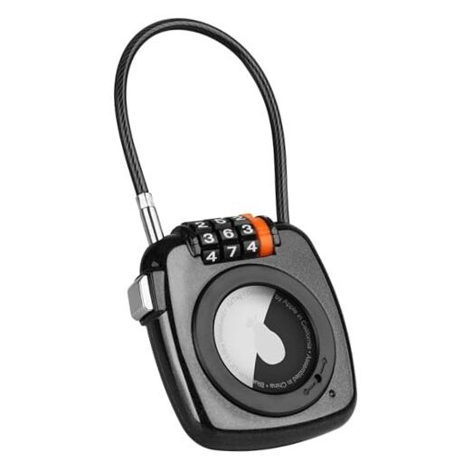 Compatible with Apple AirTag Secure Lock with Wire Cable, 3-Digit Black