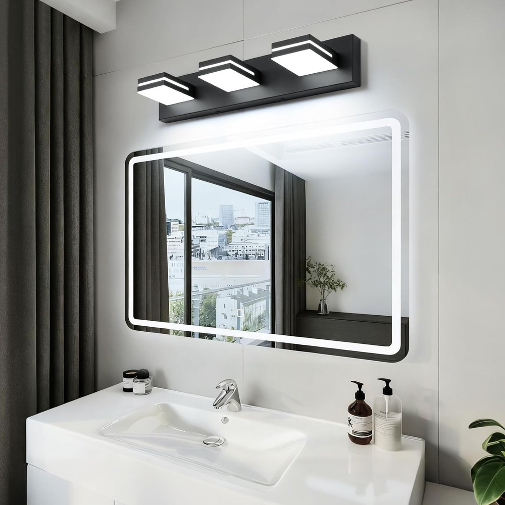 Matte Black 24-Inch Bathroom Wall Lighting