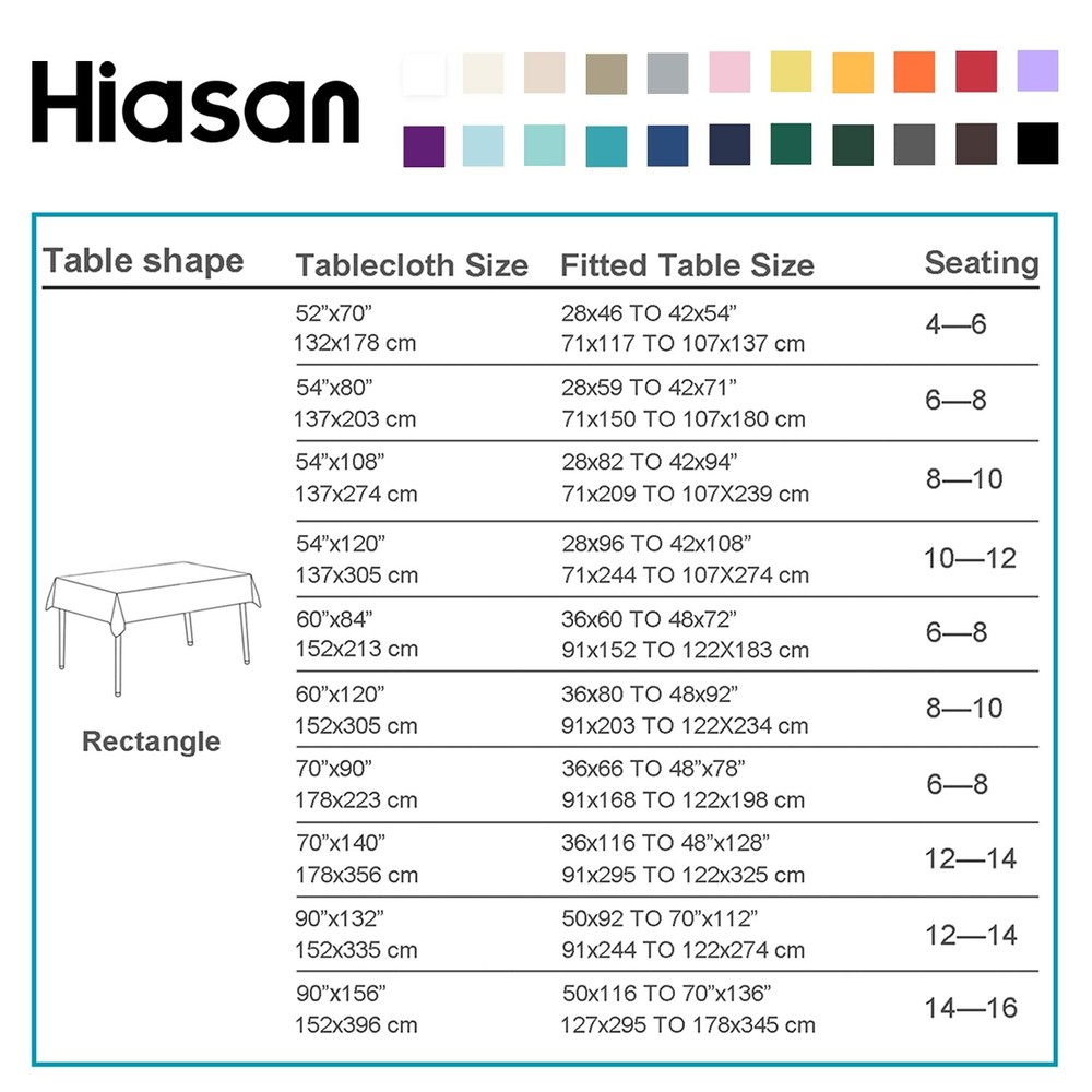 Rectangle Tablecloth - Waterproof and Spillproof Washable Fabric Table Cloth ...