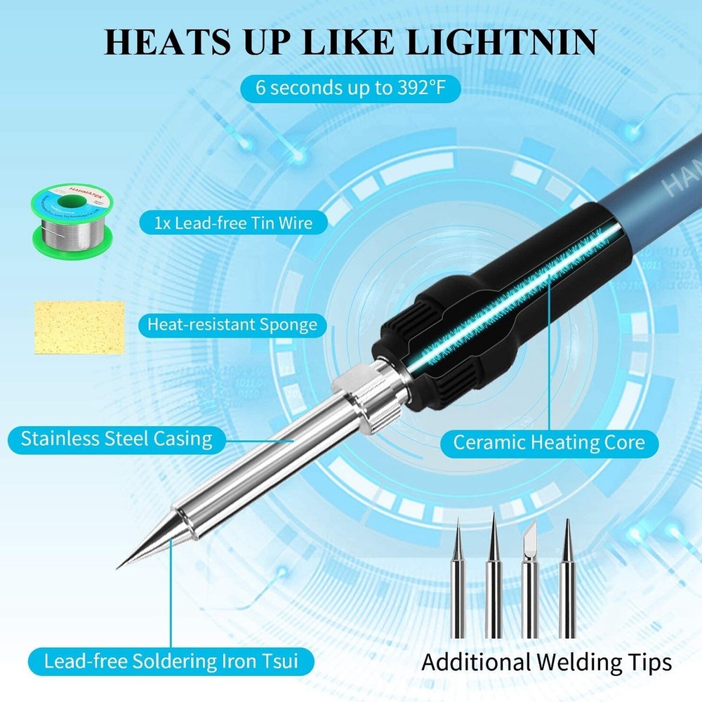 SOLDERING IRON STATION Adjustable Temperature Rapid Heating Bracket KitxR