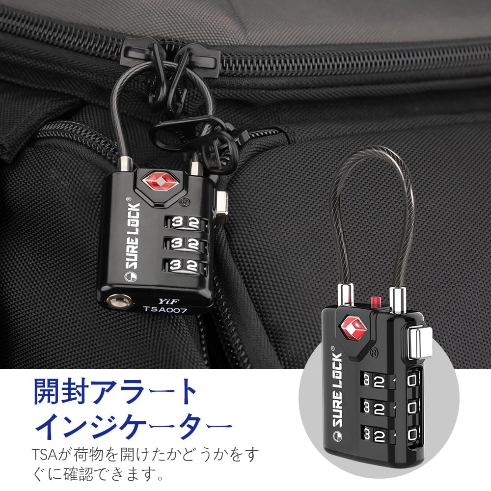 SURE LOCK TSA Approved Combination Luggage Locks with Open Alert Indicator – ...