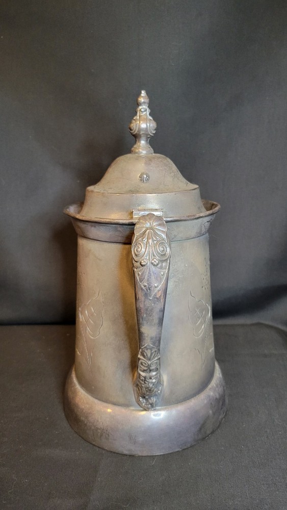 1800's Silverplate Etched Large Coffee Pot