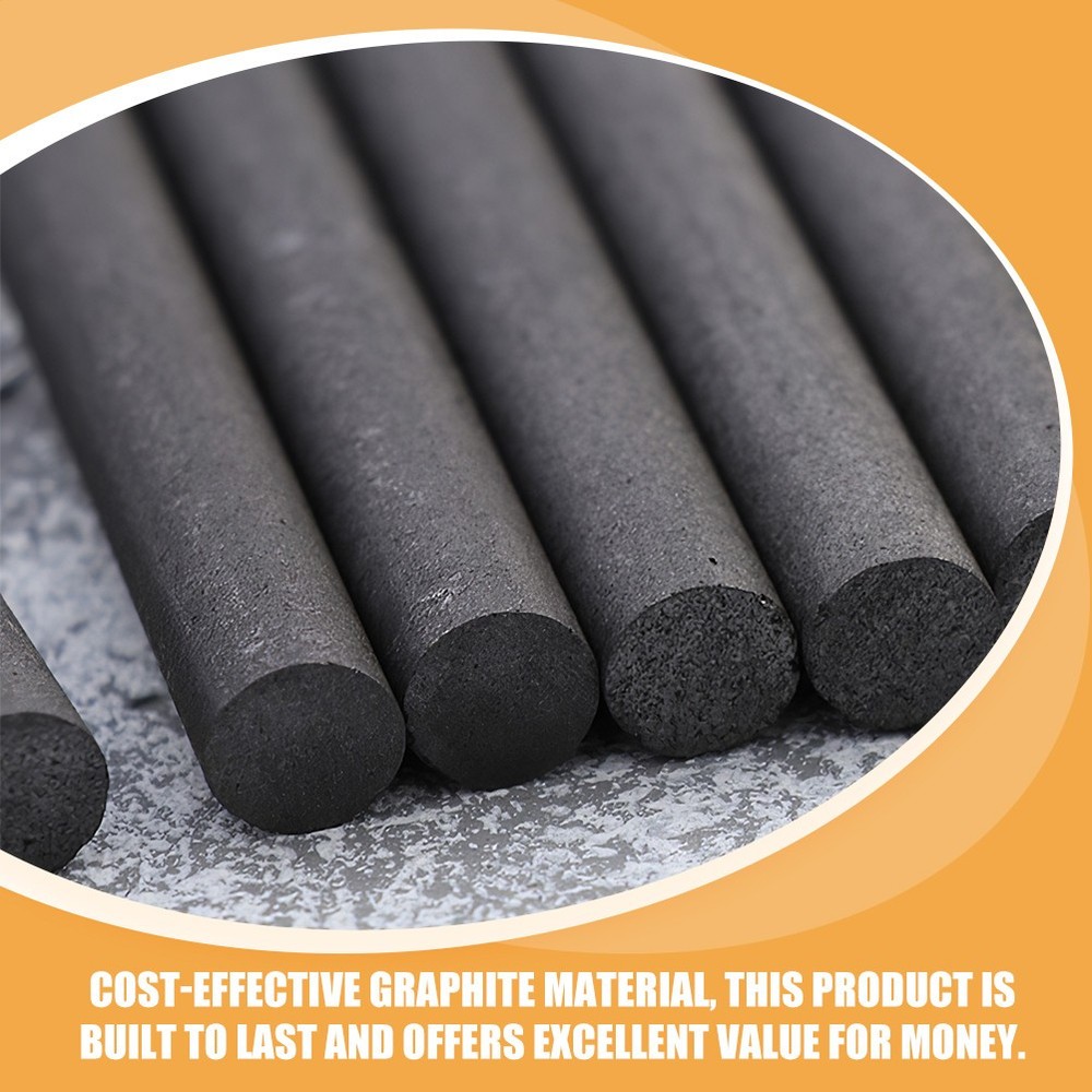 12Pcs Graphite Rod Diameter Electrode for Melting Mixing Applications