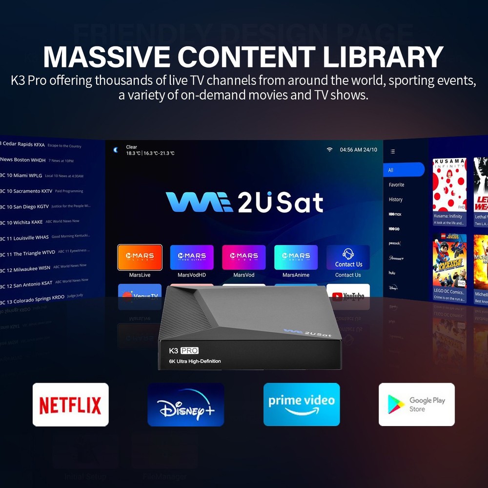 SuperBox/WE2USAT Media Player 20 New Apps 6K Android Smart TV Box Voice Command