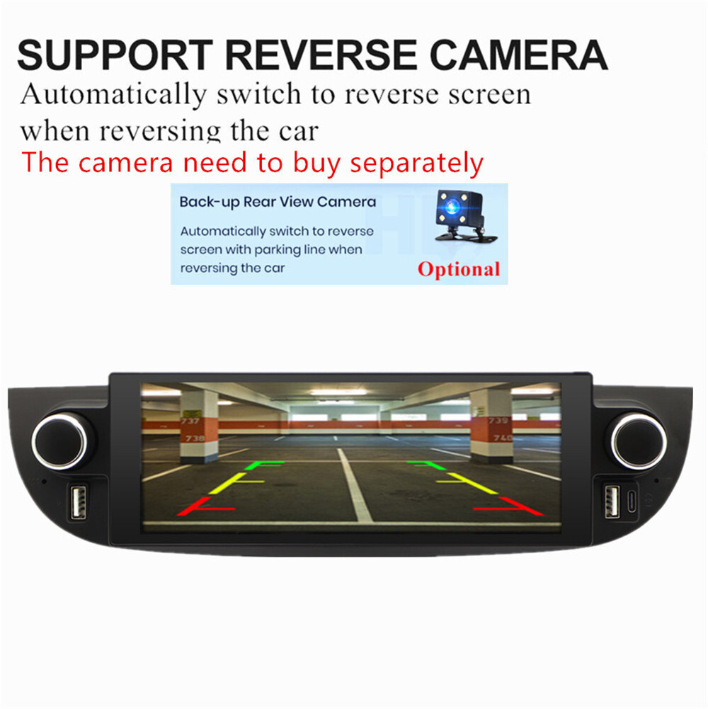 6.86in Touch Screen Car Radio Player USB RDS 4+32G Fit For Fiat 500 2007-2018