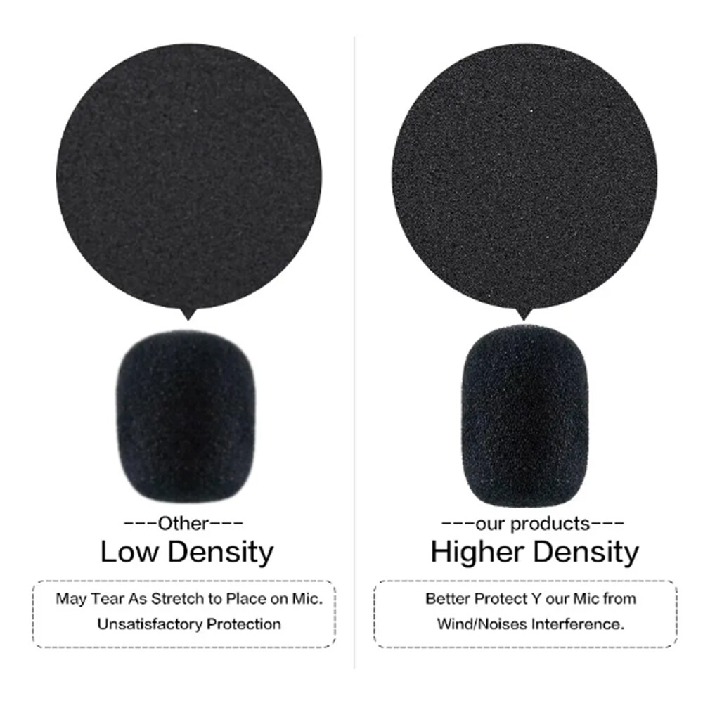 20PCS Practical Small Black Microphone Headset Windscreen Sponge Foam Mic Cover