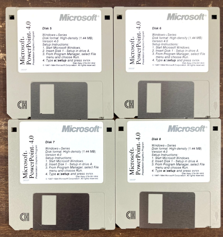 Microsoft PowerPoint 4.0 For Windows 95 Floppy Disk 3.5" Vintage Software PC