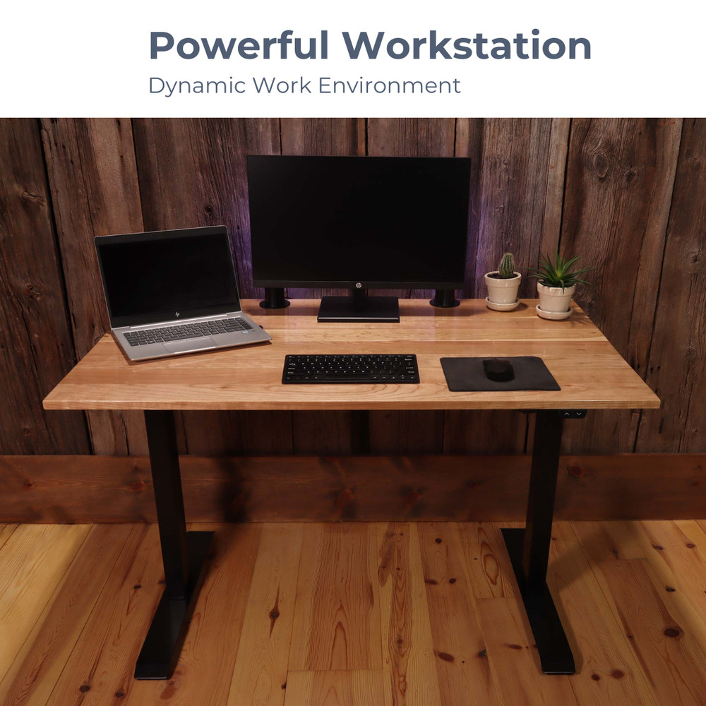 Electric Sit to Stand Adjustable Desk Frame w/ Button Controller Black & White