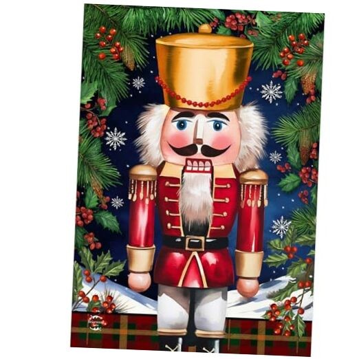 Wooden Nutcracker Garden Flag